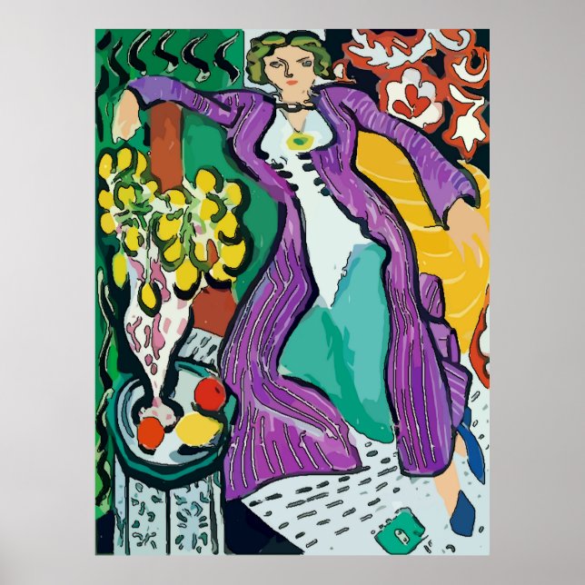 Abstract Lounging Woman, French Style Poster (Front)