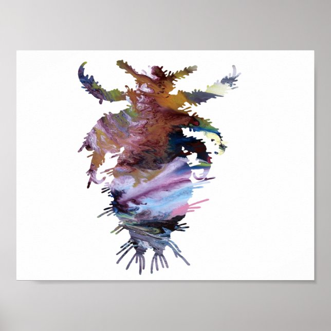 Abstract louse silhouette poster (Front)