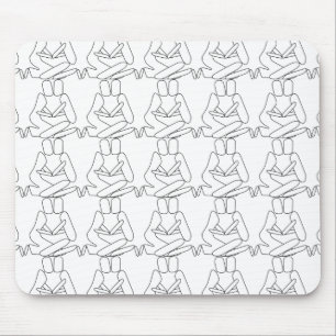 Abstract Love black outline Mouse Mat