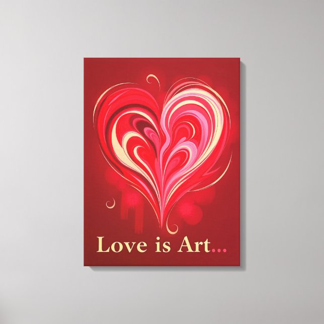 Abstract Love Heart Romantic Art Canvas Print (Front)