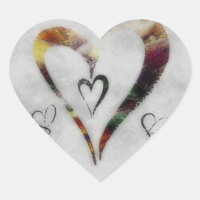 Abstract Love Heart Sticker (Front)