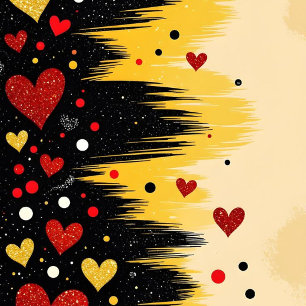 Abstract Love Hearts Brush Stroke Mug