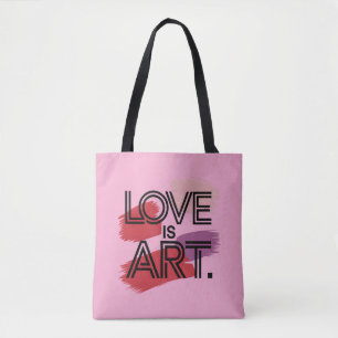 Abstract Love is Art Artists Valentines Minimalist Tote Bag