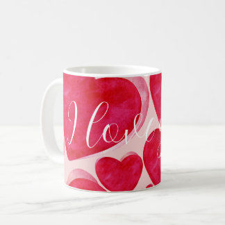 Abstract Love Mug - Handwritten I Love You