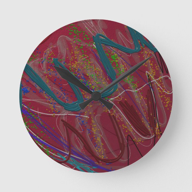 Abstract Love Round Clock (Front)