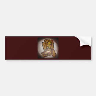 Abstract Lovers Contemporary Art In Ocher And Brow Bumper Sticker
