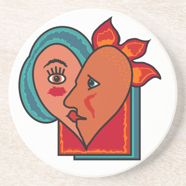 Abstract Lovers custom coaster (Front)