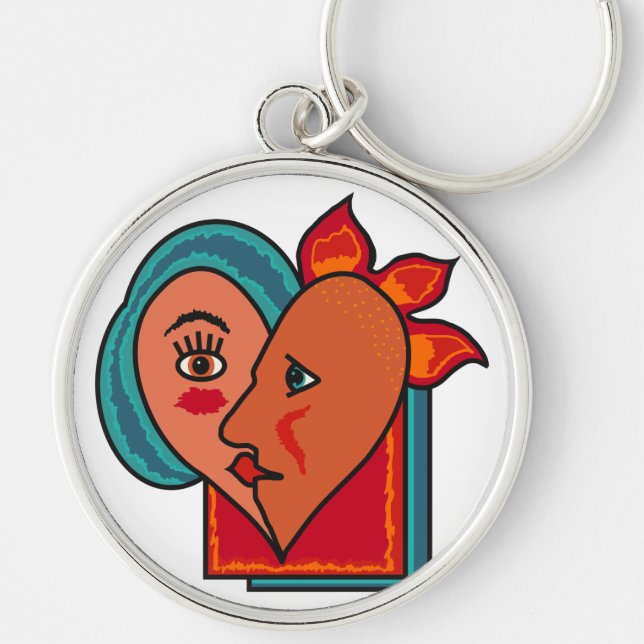 Abstract Lovers custom key chain (Front)