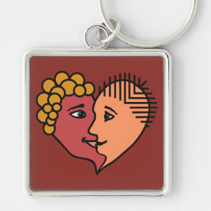 Abstract Lovers custom key chain