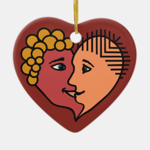 Abstract Lovers custom ornament