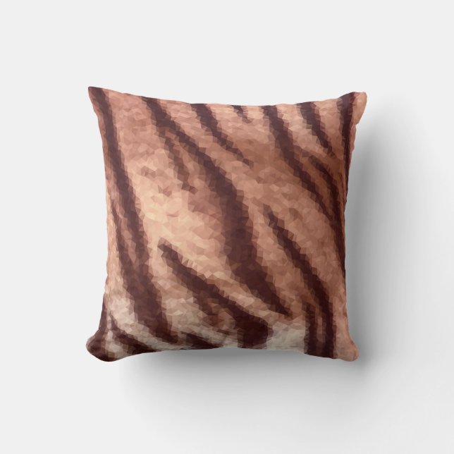 Abstract low poly animal tiger fur pattern. Nature Cushion (Front)
