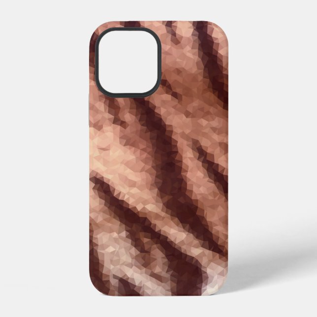 Abstract low poly animal tiger fur pattern. Nature iPhone Case (Back)
