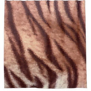 Abstract low poly animal tiger fur pattern. Nature Shower Curtain