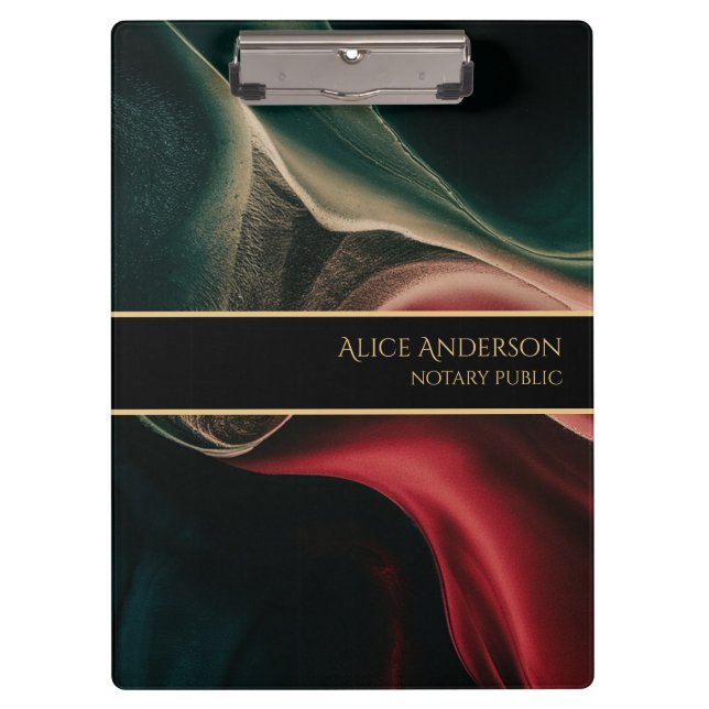 Abstract luxury black red green gold Office Clipboard (Front)