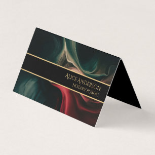 Abstract luxury black red green gold Two-Fold Business Card