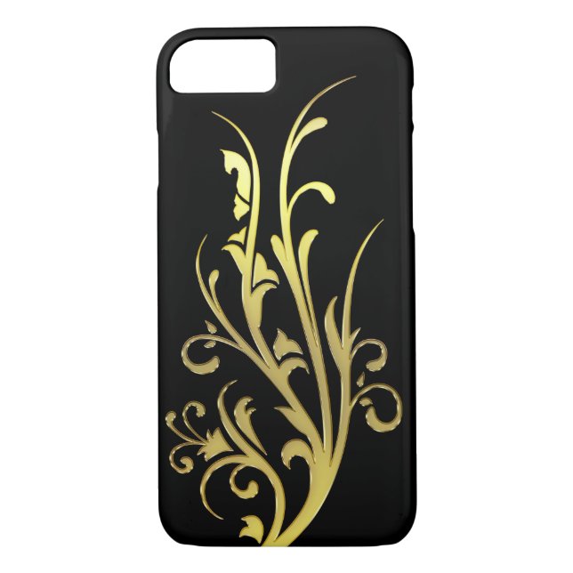 Abstract Luxury Faux Gold Flower Case-Mate iPhone Case (Back)