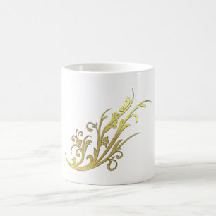 Abstract Luxury Faux Gold Flower Coffee Mug