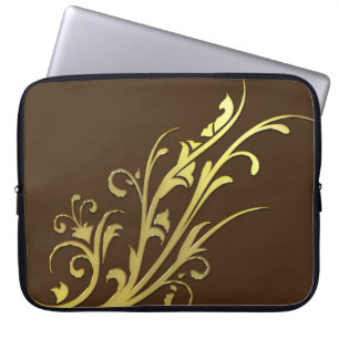 Abstract Luxury Faux Gold Flower Laptop Sleeve