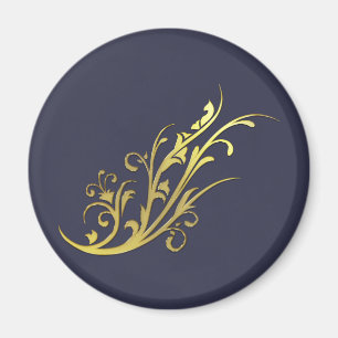 Abstract Luxury Faux Gold Flower Magnet