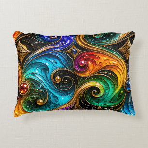 Abstract luxury, swirl pillow/bed cushion jewel
