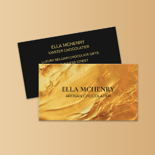 Abstract Luxury Thick Smooth Gold Business Card