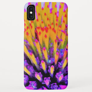 Abstract Macro Hot Pink and Yellow Coneflower iPhone XS Max Case