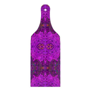 Abstract Magenta and Black Groovy Pattern Cutting Board