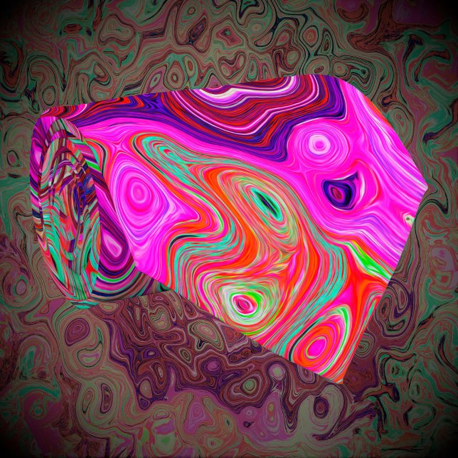 Abstract Magenta and Green Retro Liquid Swirl Tie (Creator Uploaded)