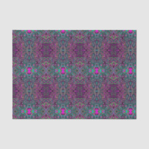 Abstract Magenta and Teal Blue Groovy Pattern Tissue Paper
