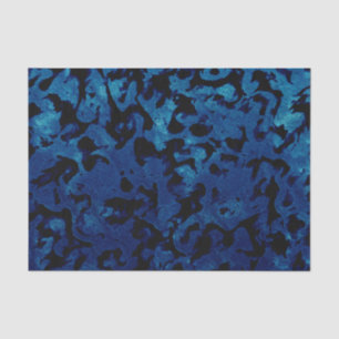 Abstract Magic - Navy Blue Grunge Black Tissue Paper