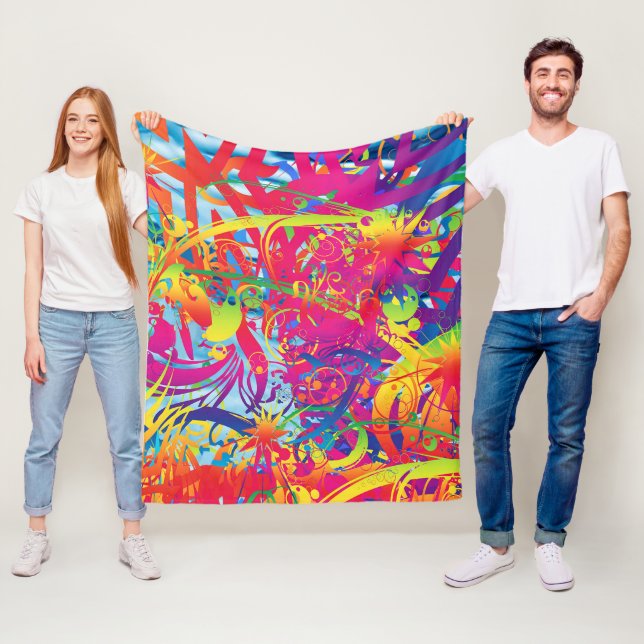 Abstract Magical Garden Fleece Blanket (In Situ)
