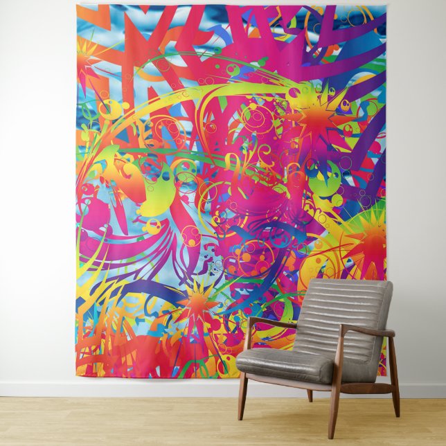 Abstract Magical Garden Tapestry (In Situ)