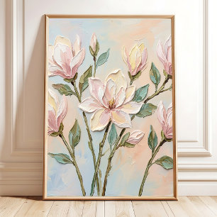 Abstract Magnolia Floral Wall Art Canvas Prints