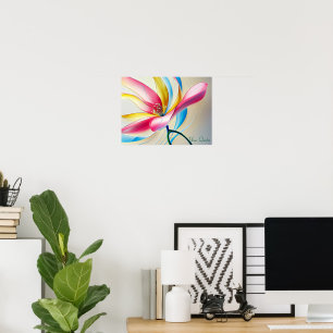 Abstract Magnolia Watercolor Bloom Poster