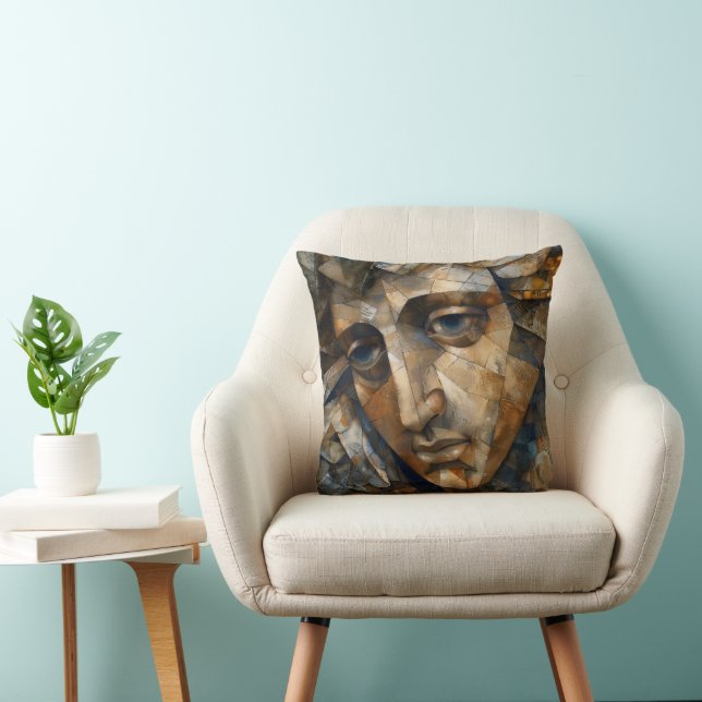 Abstract Male Face Mosaic Cushion (Chair)