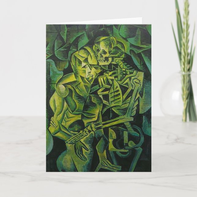 Abstract Man And Skeleton Geometric Art Card (Front)