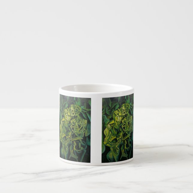 Abstract Man And Skeleton Geometric Art Espresso Cup (Front)