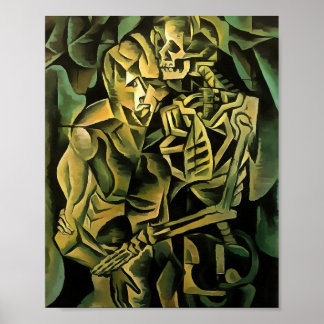 Abstract Man And Skeleton Geometric Art Poster
