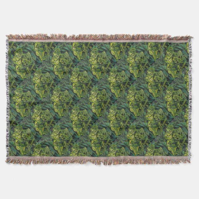 Abstract Man And Skeleton Geometric Art Throw Blanket (Front)