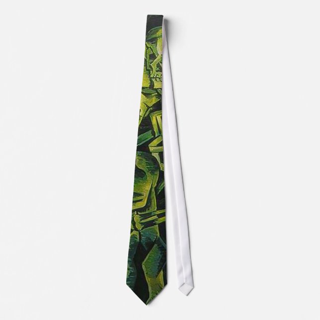 Abstract Man And Skeleton Geometric Art Tie (Front)