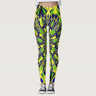 abstract mandaka art pattern leggings