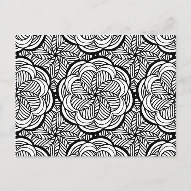 Abstract Mandala Adult Colouring Postcard #6 (Front)