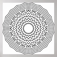 Abstract Mandala Colouring Page Zigzag Pattern Art