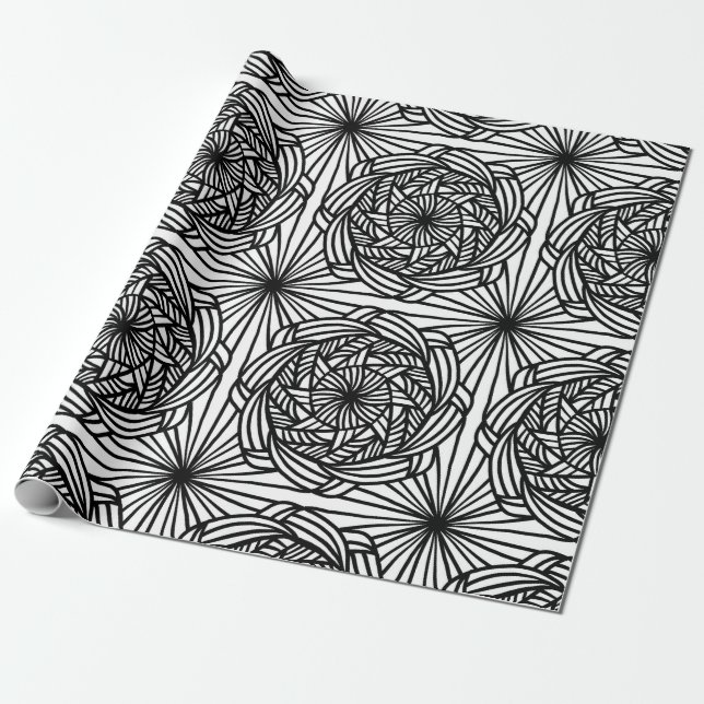 Abstract Mandala Colouring Ready to Colour Wrapping Paper (Unrolled)