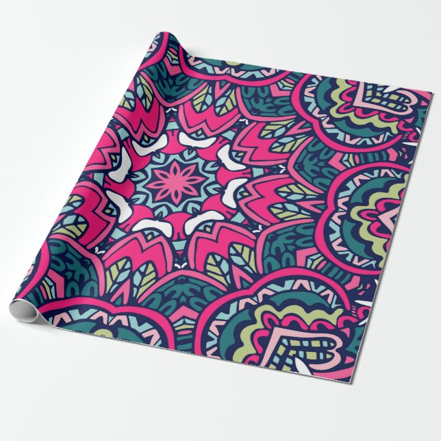 Abstract Mandala Custom Gift Ideas #6 Wrapping Paper (Unrolled)
