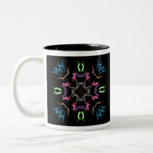 Abstract Mandala Digital Drawing Two-Tone Coffee Mug