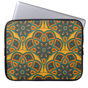 Abstract mandala fish scale seamless pattern. Orna Laptop Sleeve