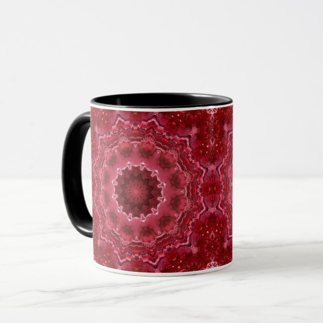 Abstract , mandala , kaleidoscope mug (Front Left)