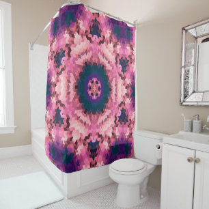 Abstract mandala kaleidoscope round circle shapes shower curtain