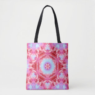 Abstract mandala kaleidoscope round circle shapes tote bag